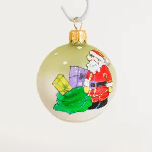 60mm santa hand painted bauble