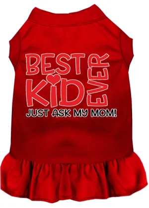 Ask My Mom Screen Print Dog Dress Red Med (12)