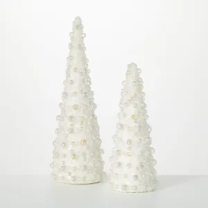 Beaded Pearl Cone Tree Set 2