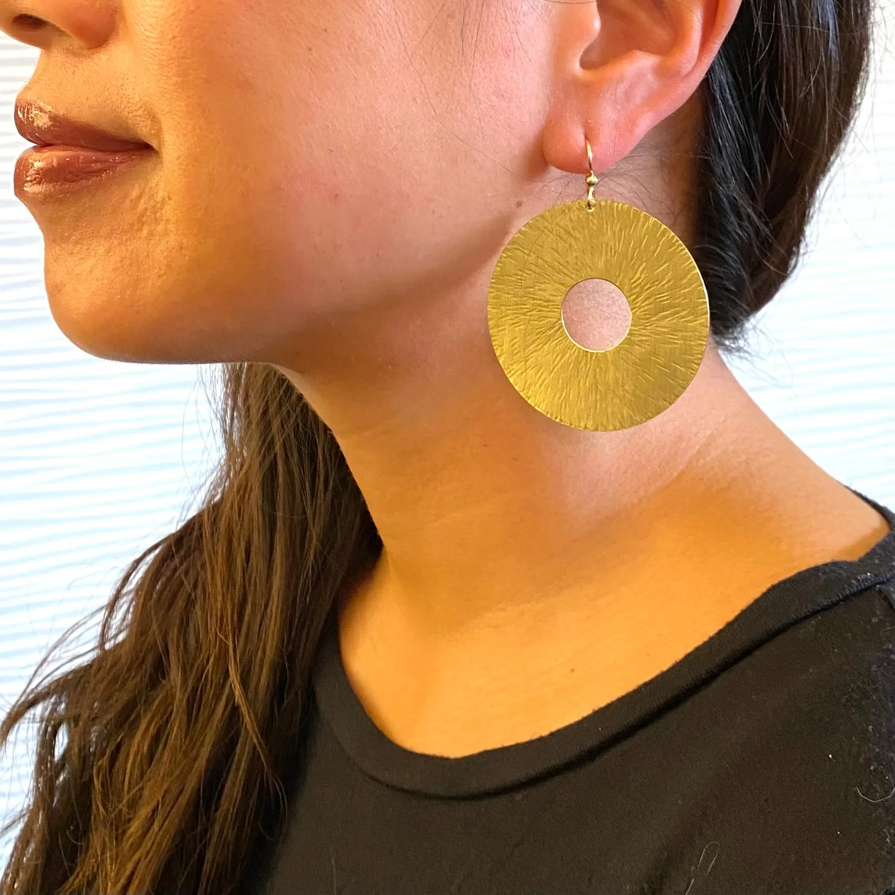 BURST LARGE Dramatic Disc Earrings explode with style from the SCULPTURAL Collection