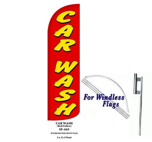 Car Wash (Red) Windless Swooper Feather Flag