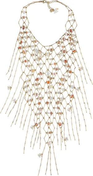 Chanel Cruise 2011 Shell Crystal Fishnet Bib Necklace