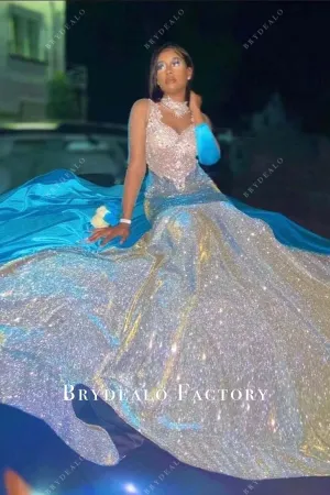 Choker Neck Two-tone Mermaid Prom Dress