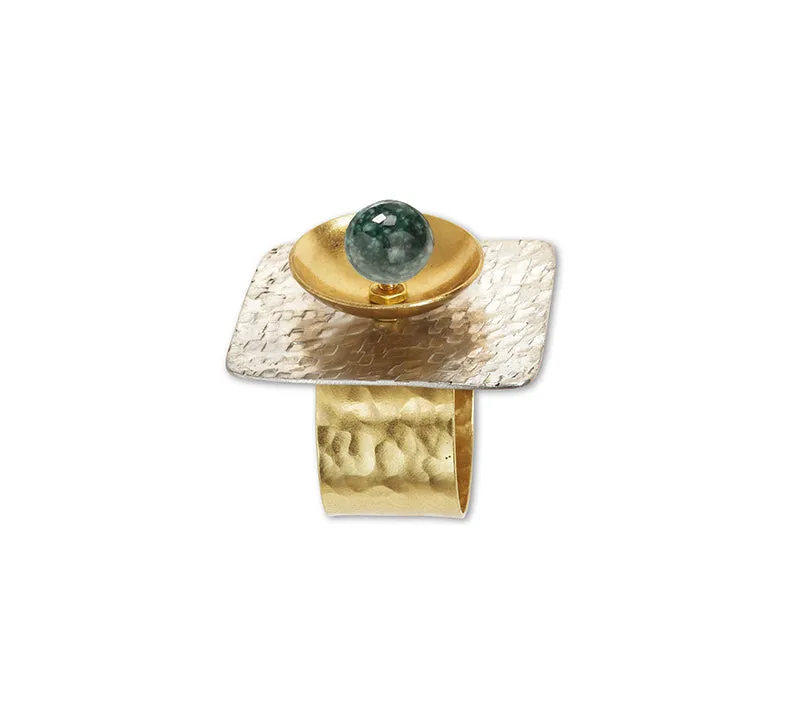 DANCE Square flat Ring-Adjustable, Accent Bead Options