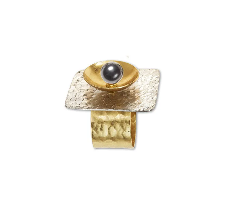 DANCE Square flat Ring-Adjustable, Accent Bead Options