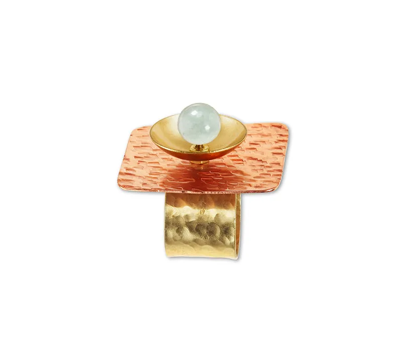 DANCE Square flat Ring-Adjustable, Accent Bead Options