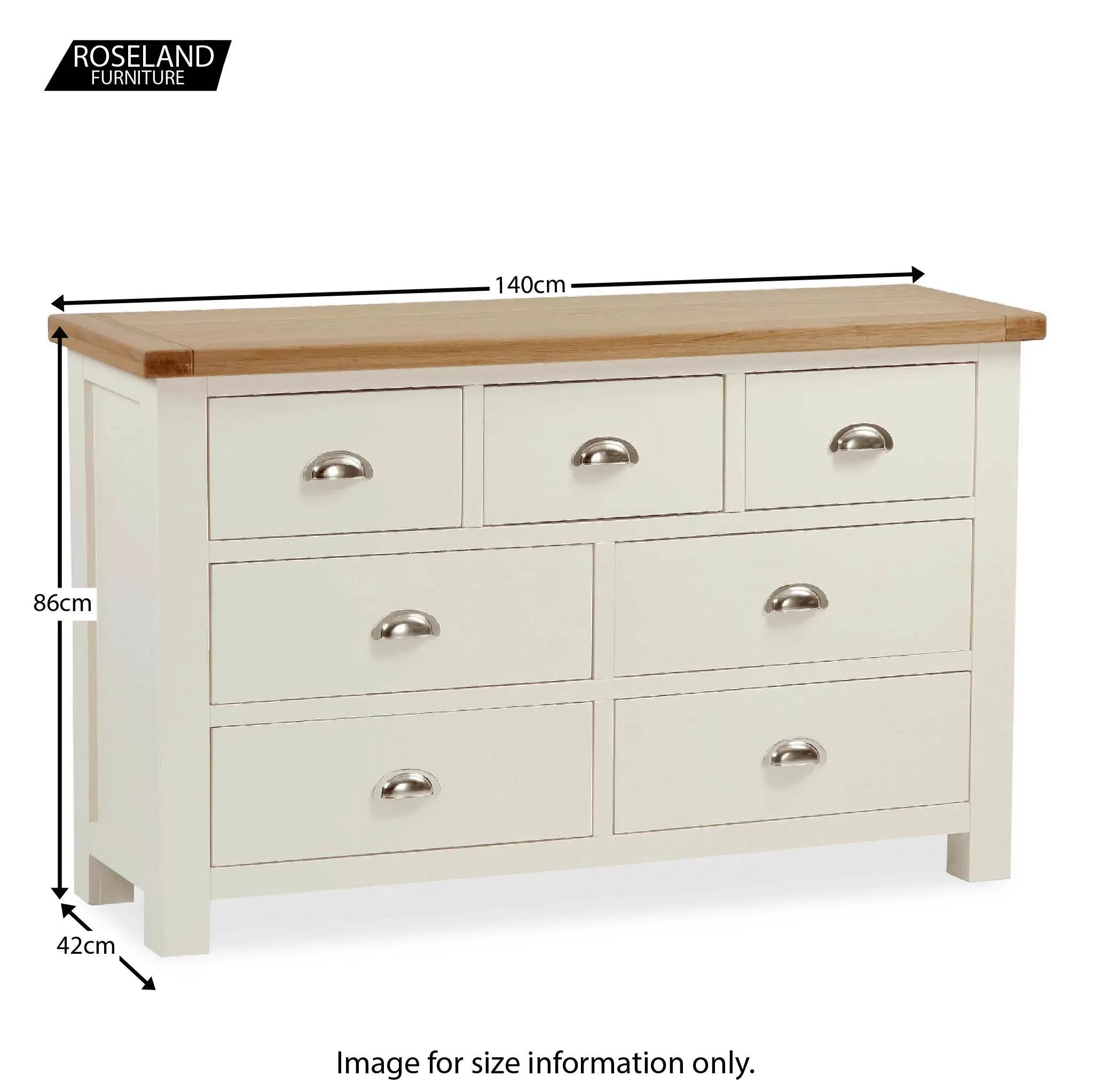 Daymer Cream 3 over 4 Drawer Chest