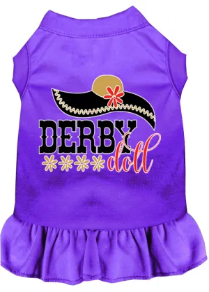 Derby Doll Screen Print Dog Dress Purple Xxl (18)