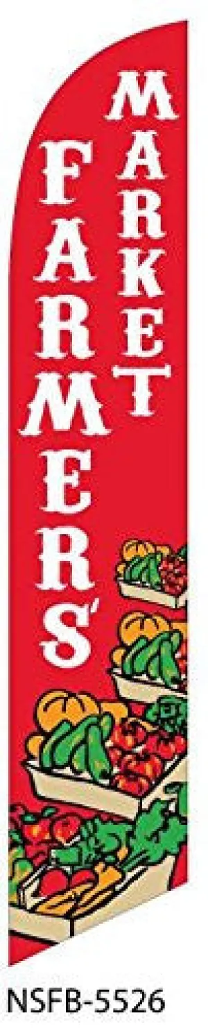 Farmers Market Swooper Feather Flags Banner Sign