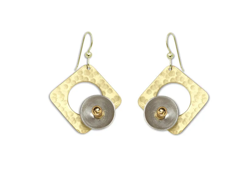 GROW Super Popular Small Angular Dangle Earrings with metal and bead options from the SCULPTURAL Collection