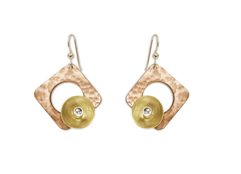 GROW Super Popular Small Angular Dangle Earrings with metal and bead options from the SCULPTURAL Collection