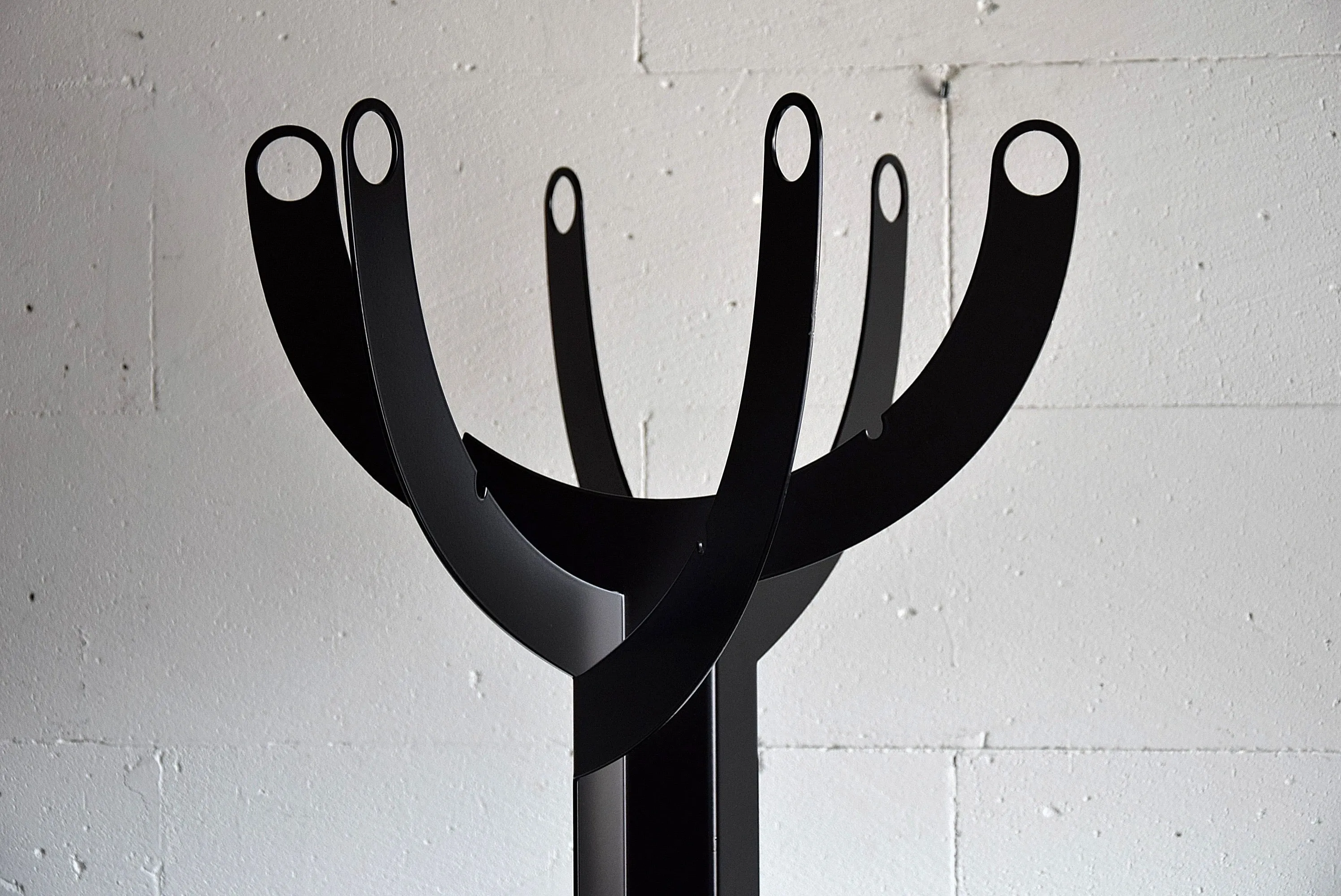 Italian Post Modern Black Metal Coat Stand