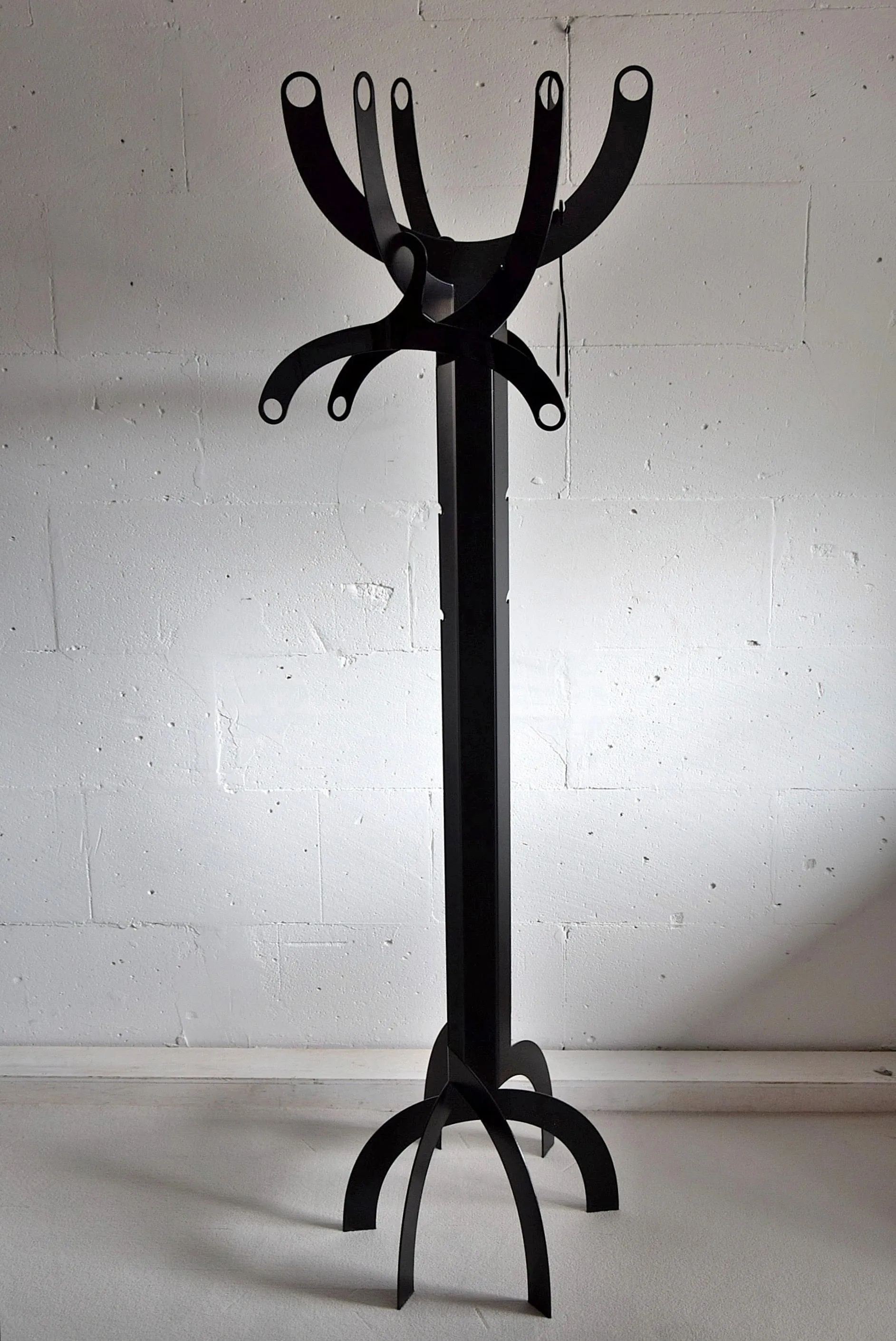 Italian Post Modern Black Metal Coat Stand