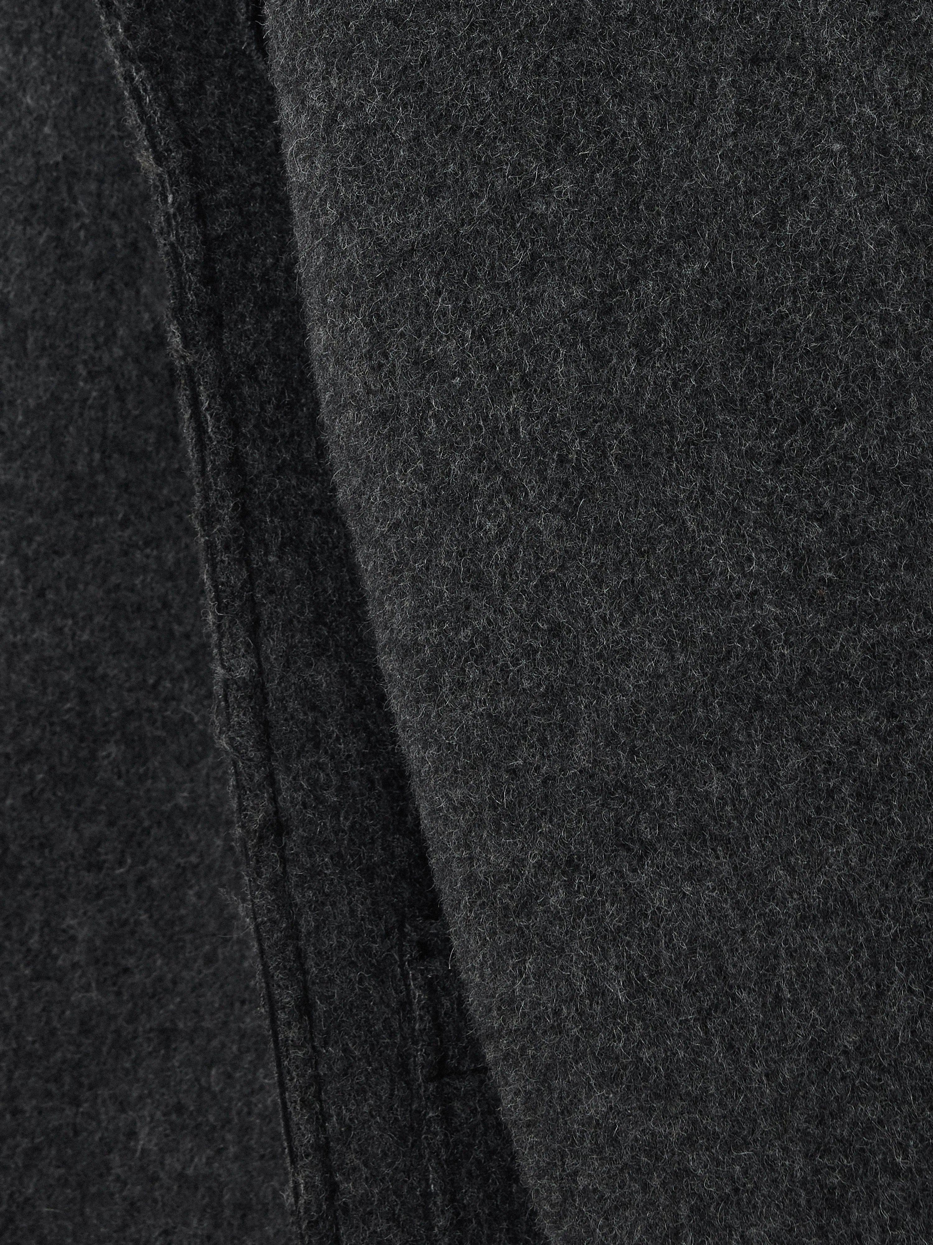 Italian Wool Raw Edge Coat | Charcoal