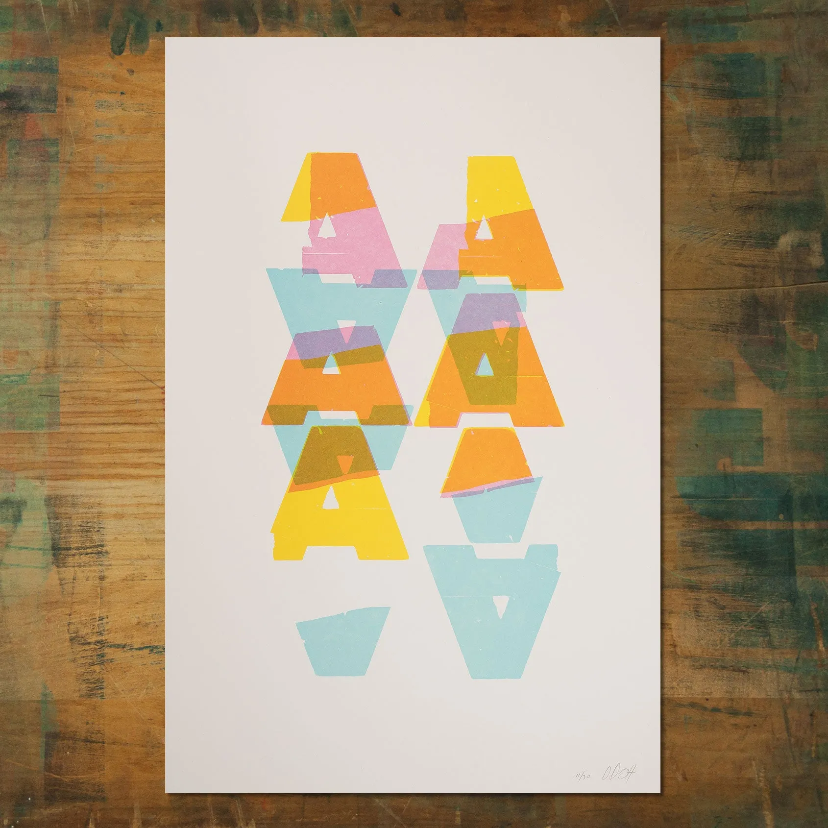 Original Print: Abstract A's