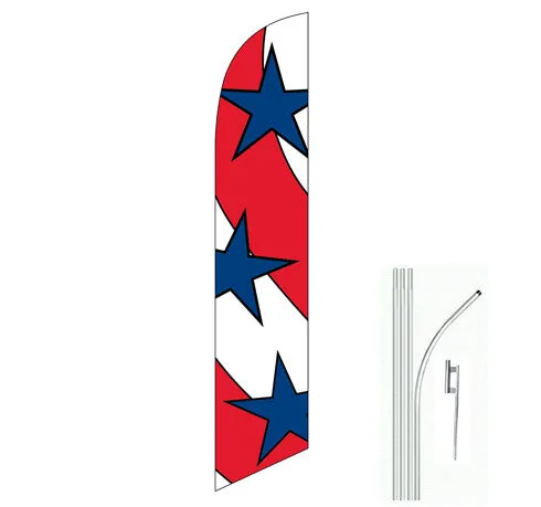 Patriotic Stars Swooper Feather Flag