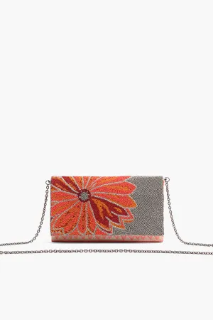 Poppy Floral Beaded Clutch