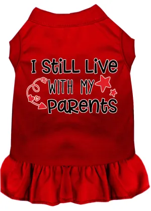 Still Live With My Parents Screen Print Dog Dress Red Xl (16)