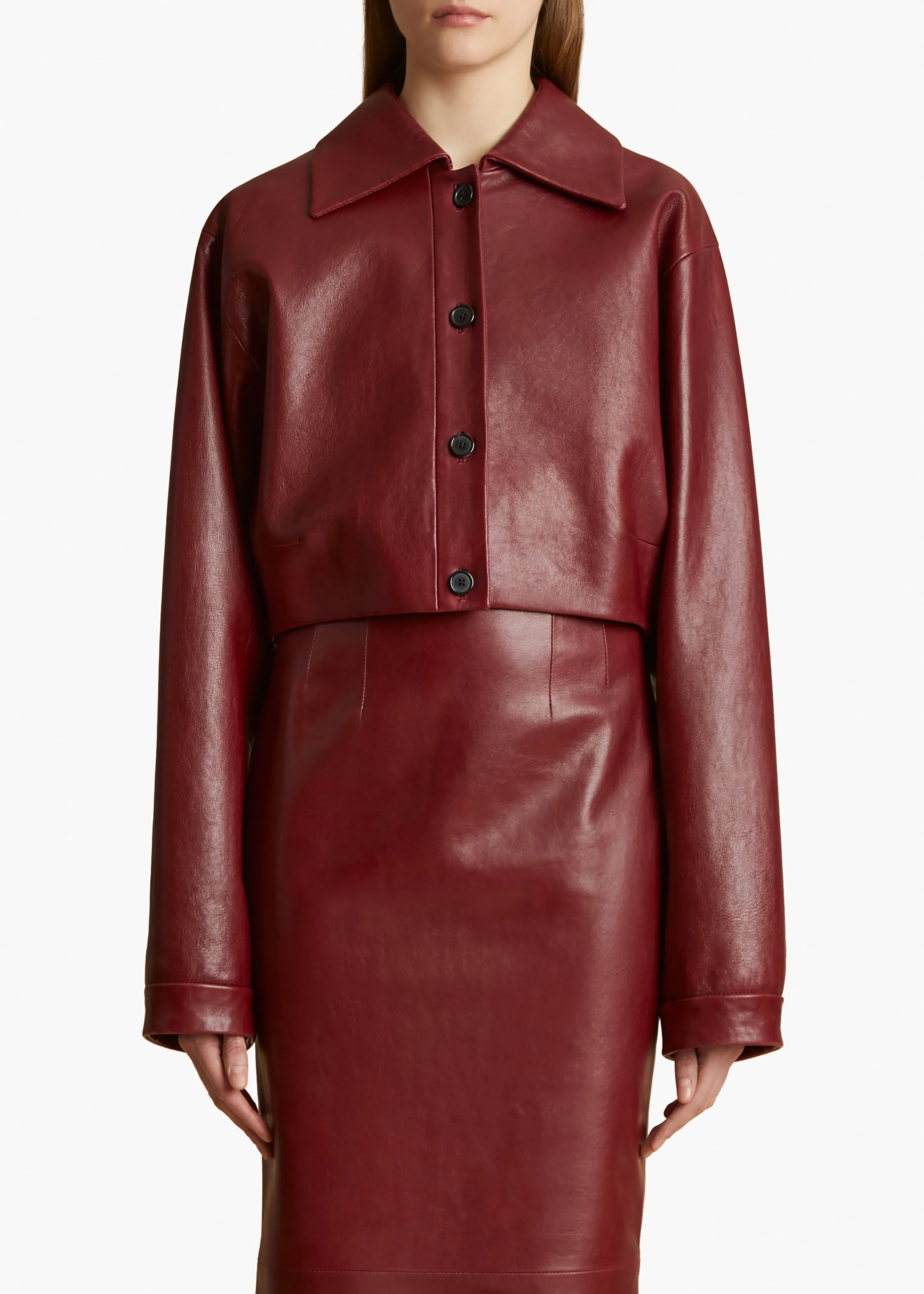 Sue Jacket in Oxblood Leather