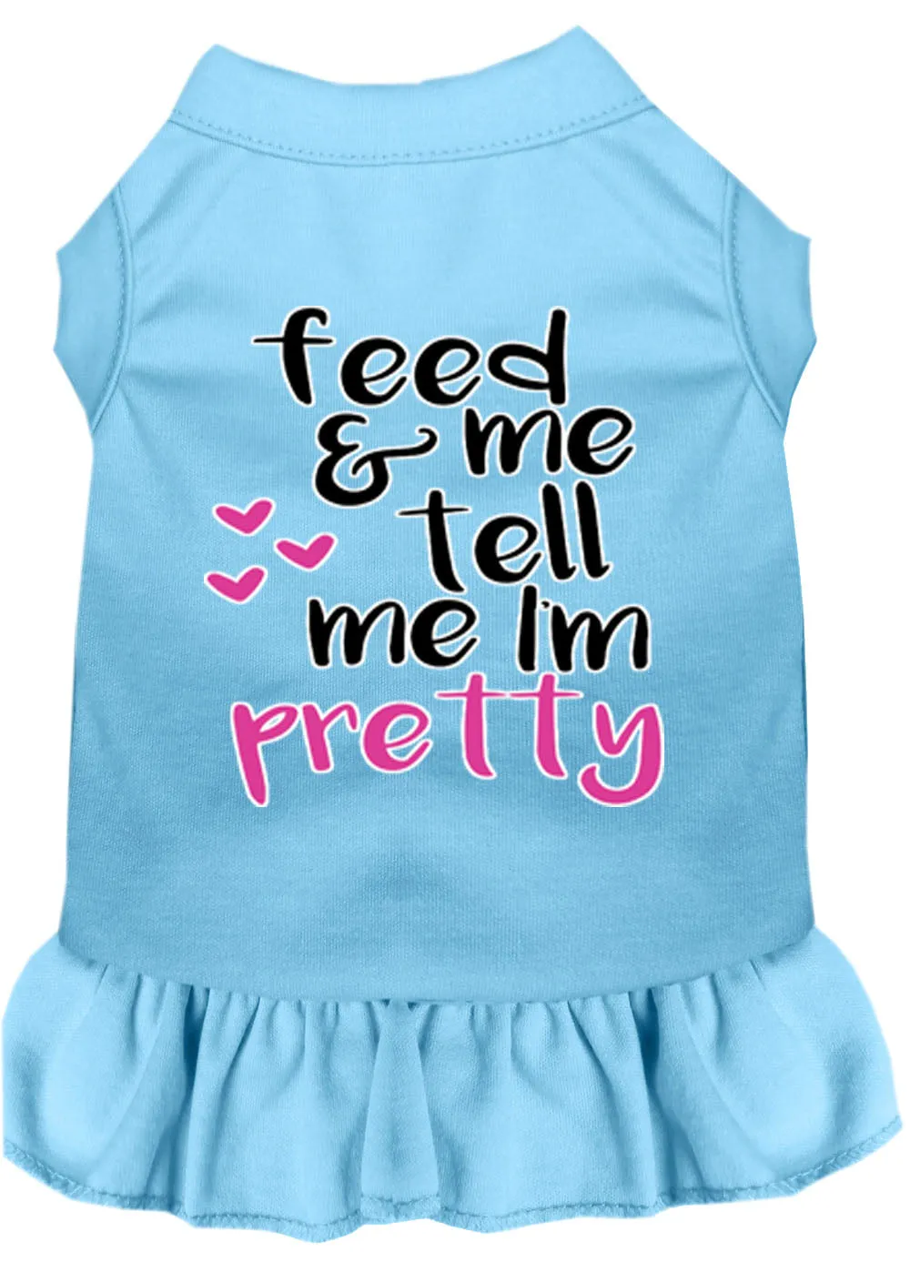 Tell Me I'm Pretty Screen Print Dog Dress Baby Blue Lg (14)