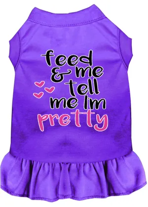 Tell Me I'm Pretty Screen Print Dog Dress Purple 4x (22)