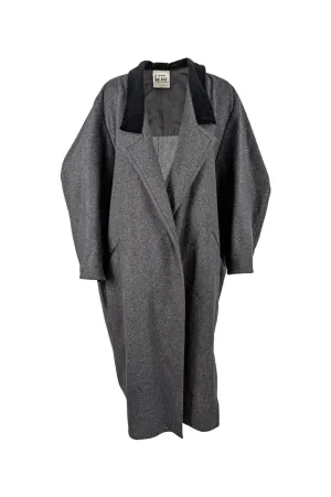 Vintage Grey Sculptural Wool Extreme Batwing Coat, 1980s